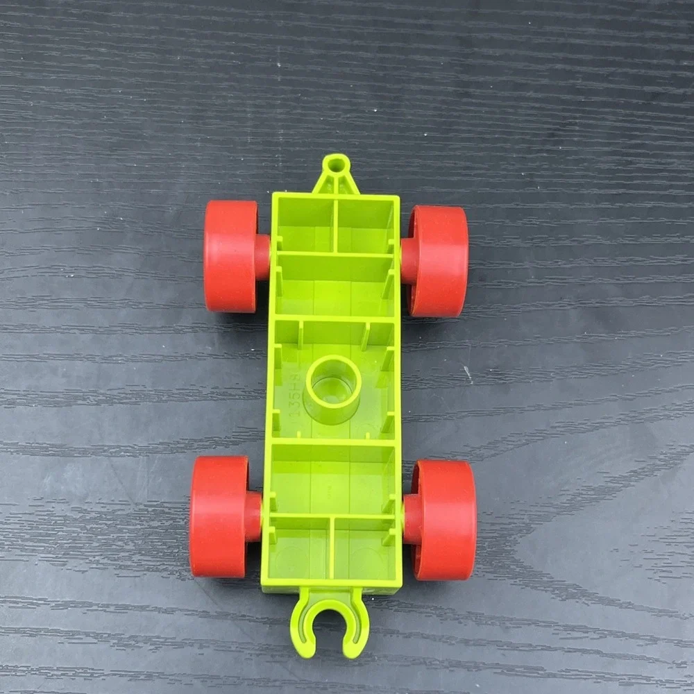 LEGO DUPLO Light Green Vehicle Base Red Wheels Replacement Car Chassis Block